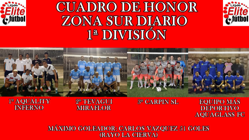CUADRO DE HONOR. ZONA SUR DIARIO 1ª DIVISIÓN